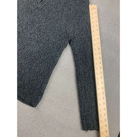 Converse Knit Sweater Women Small Gray Quarter Half Zip Long Sleeve One Star Rib - Picture 8 of 9